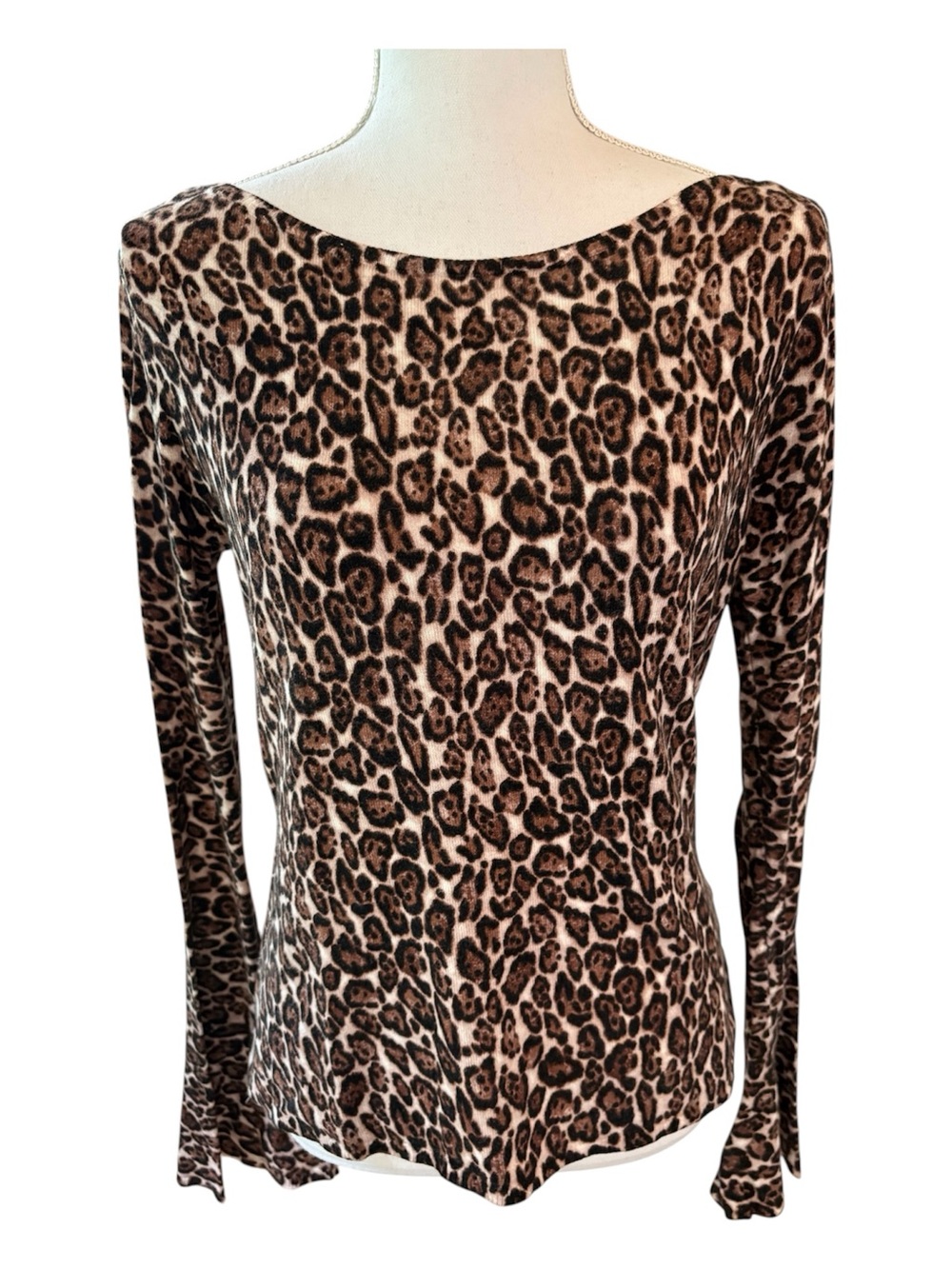 White House Black Market Leopard Print Lightweight Sweater.  Size S